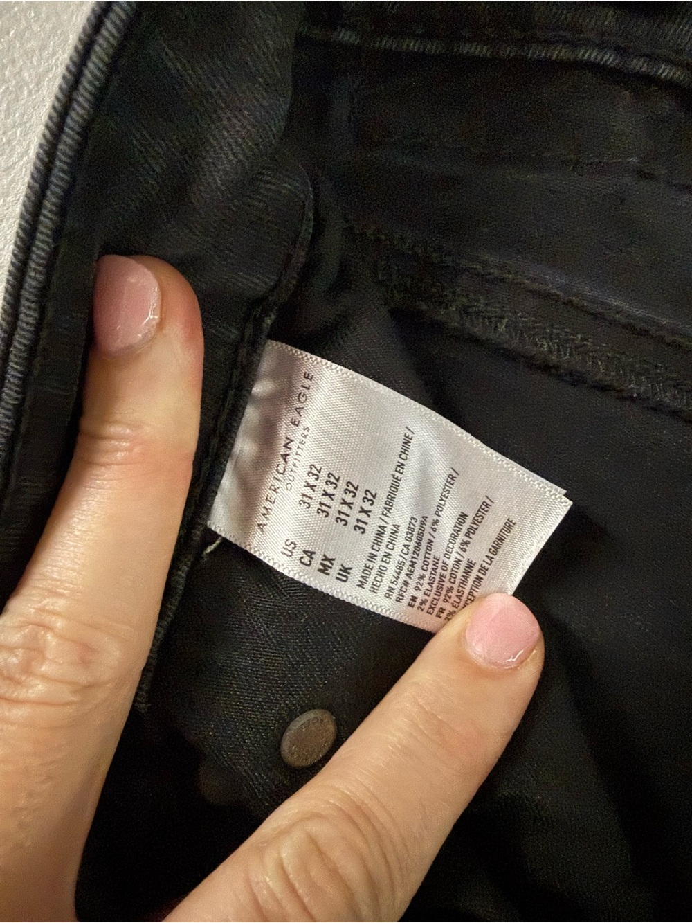 Women's Black Slim Straight Jeans American Eagle - Picture 2 of 4